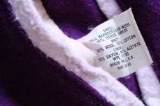 画像5: 80s USA製 Holloway チェーン刺繍&パッチ付き セーラーカラー メルトン ウール スタジャン 紫 L-M (5)