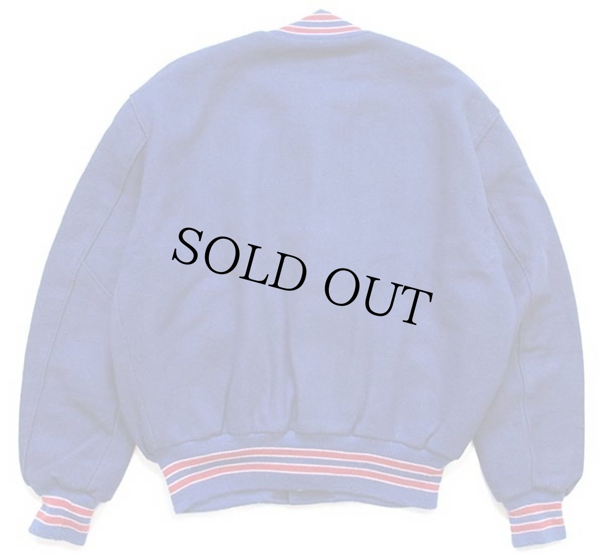 画像2: 90s USA製 DeLONGデロング メルトン ウール スタジャン 青紺 L (2)