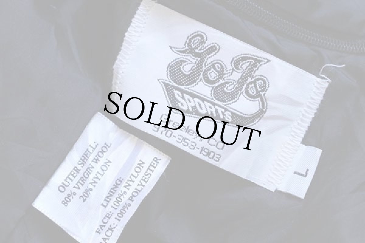 画像4: Gojo SPORTS パッチ付き メルトン ウール 袖革スタジャン 水色×ベージュ L (4)