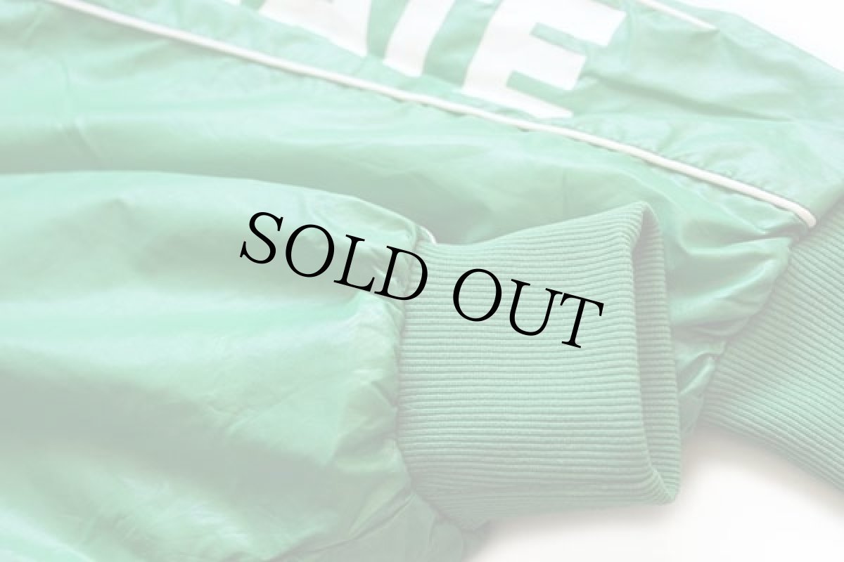 画像8: 80s USA製 QUAKER STATE ロゴ刺繍 ナイロン レーシングジャケット 黄緑 L (8)