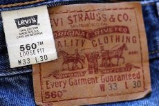 画像6: 00s USA製 Levi'sリーバイス 560 デニムパンツ w33 L30★41 (6)