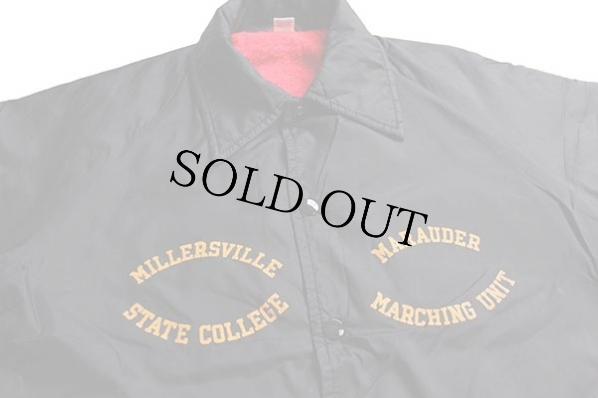 画像3: 70s MILLERSVILLE STATE COLLEGE ボアライナー ナイロン コーチジャケット 黒 S (3)
