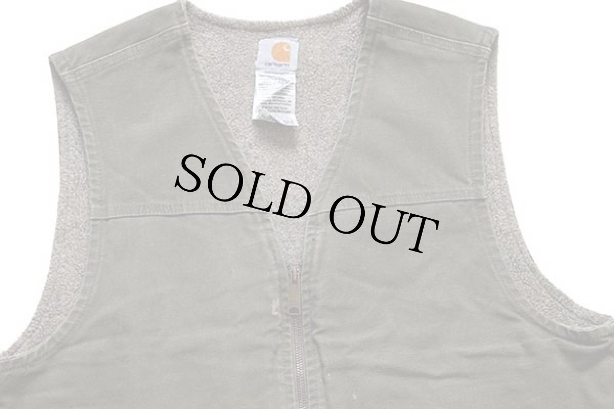 画像3: 00s メキシコ製 carharttカーハート シェルパラインド サンドストーン ダックベスト オリーブ L (3)