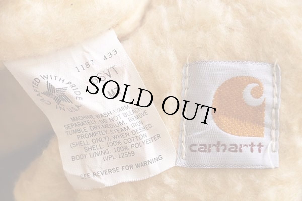 画像4: 80s USA製 carharttカーハート ボアライナー ダックベスト 茶 MT (4)