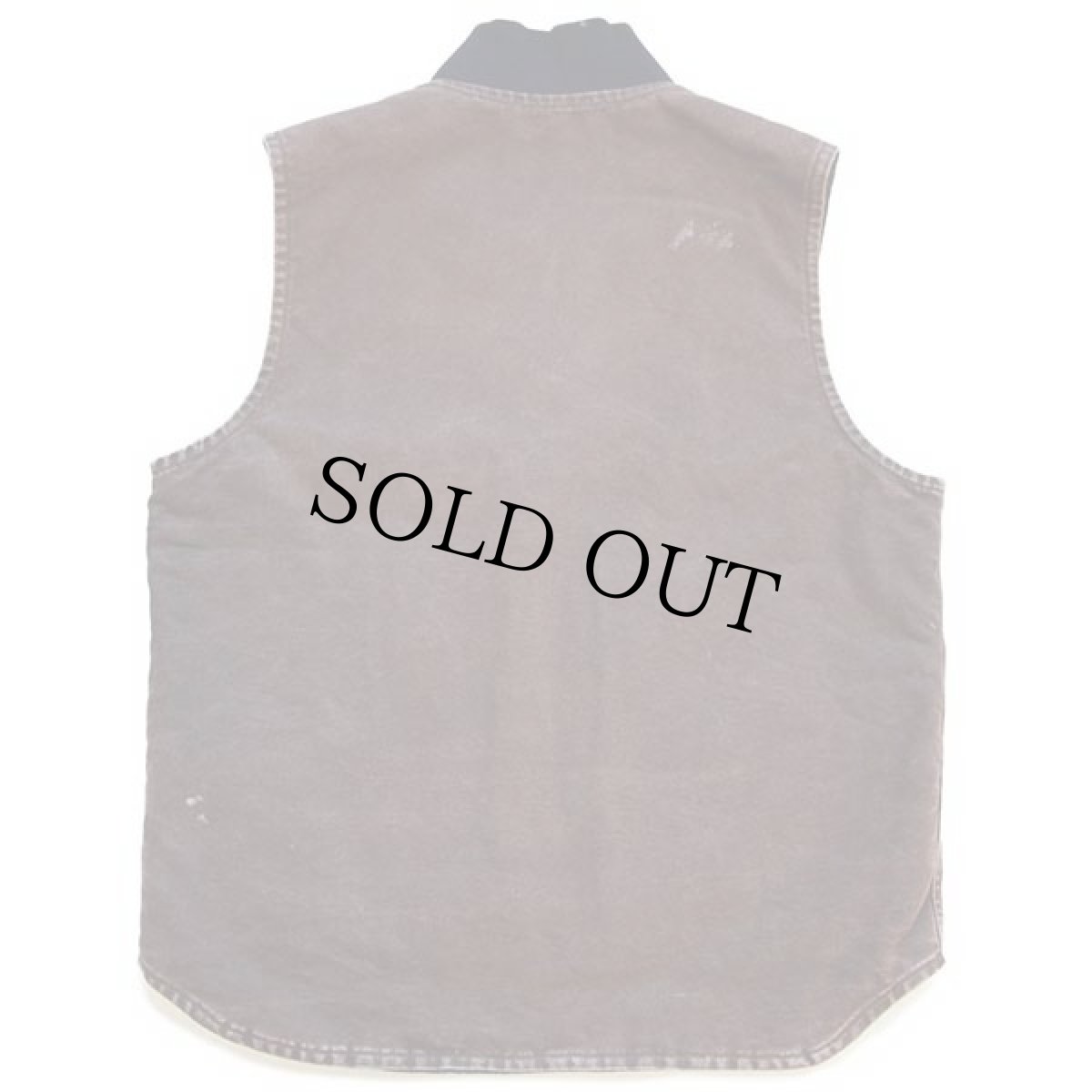 画像2: 00s メキシコ製 carharttカーハート キルティングライナー ダックベスト ペンキ飛び 焦げ茶 M (2)