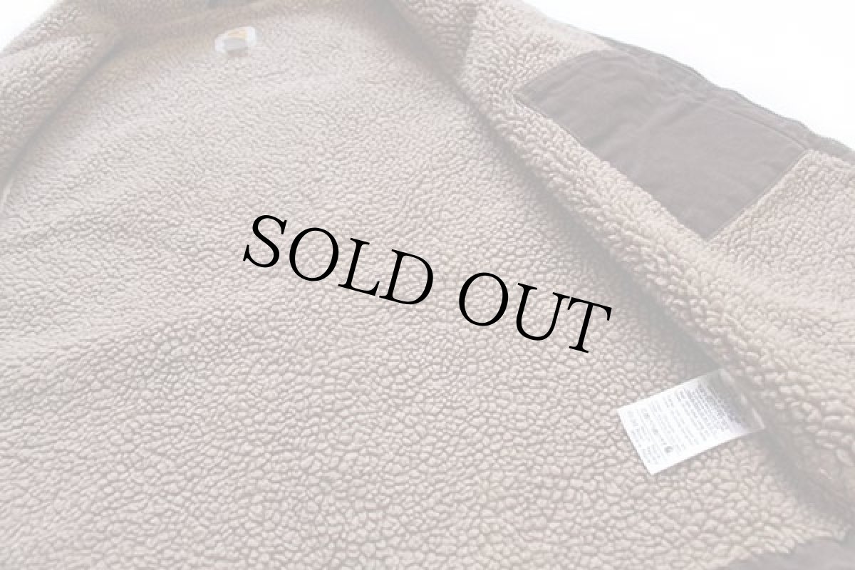 画像5: メキシコ製 carharttカーハート モックネック シェルパラインド サンドストーン ダックベスト 焦げ茶 M (5)