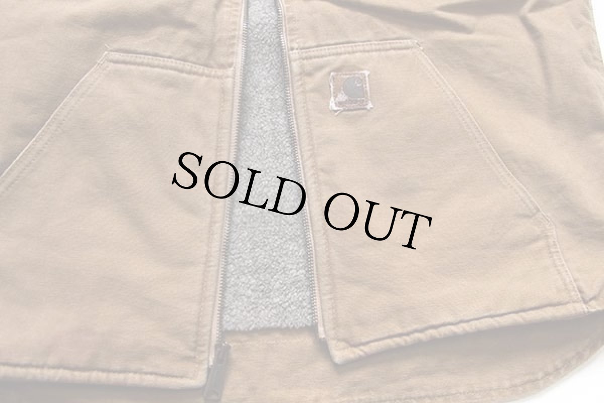 画像6: 00s メキシコ製 carharttカーハート シェルパラインド サンドストーン ダックベスト 茶 L (6)