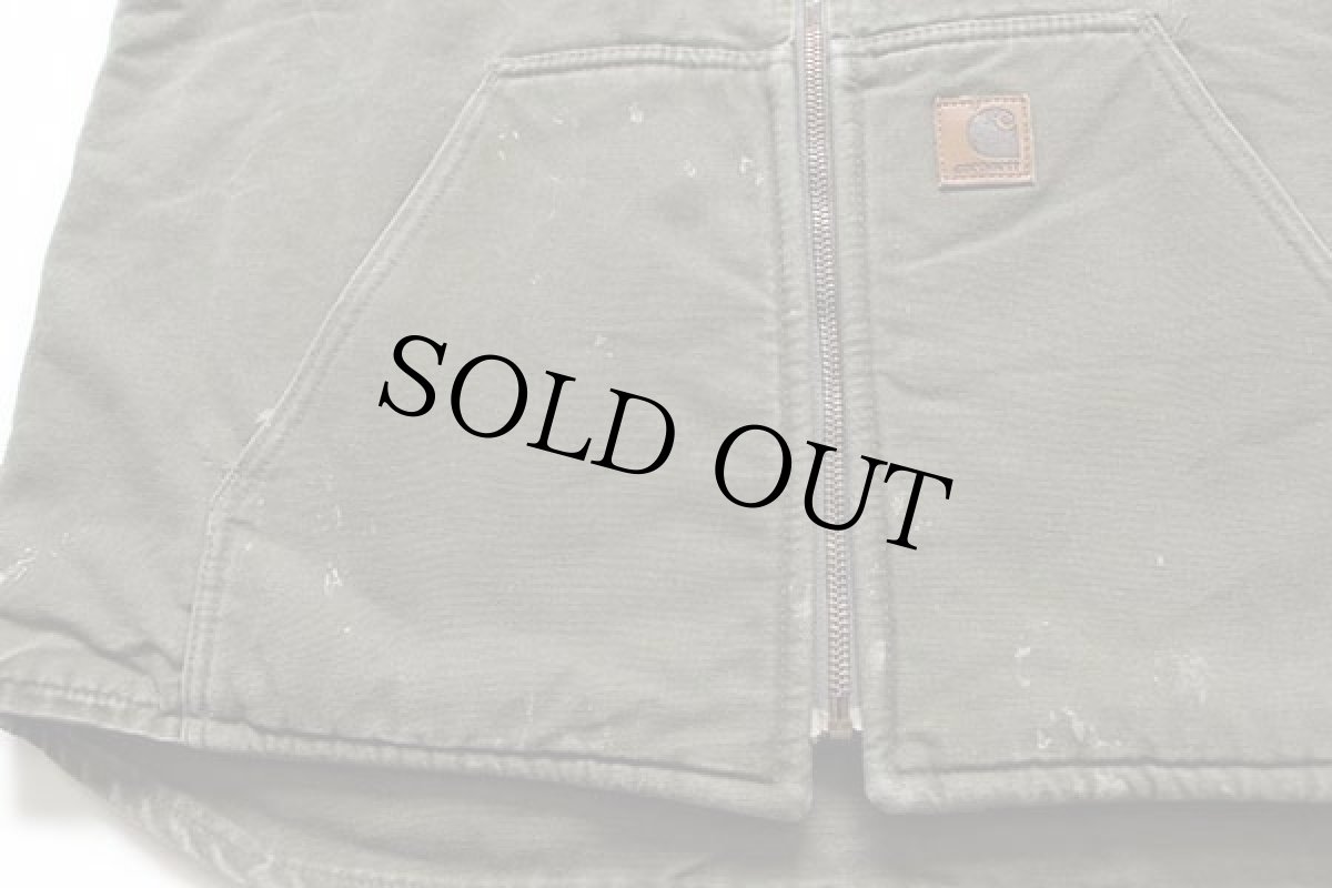 画像6: 00s メキシコ製 carharttカーハート シェルパラインド サンドストーン ダックベスト オリーブ L (6)