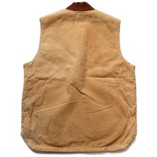 画像2: 90s USA製 carharttカーハート キルティングライナー ダックベスト 茶 XL-T (2)