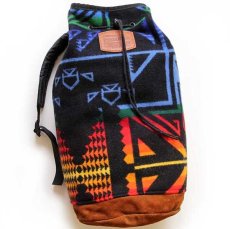 画像1: PENDLETONペンドルトン ネイティブ柄 ボトムレザー ウール ブランケット ワンショルダーバッグ (1)