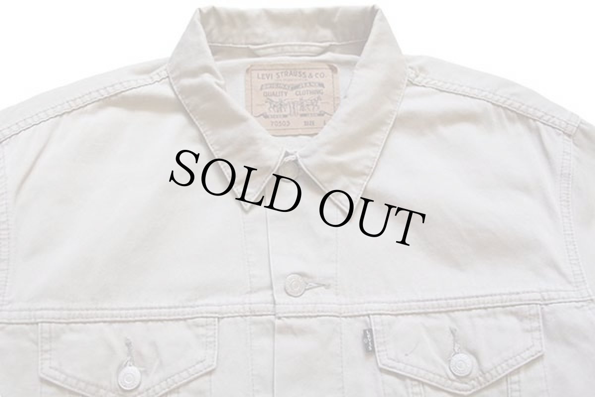 画像3: 90s Levi'sリーバイス 70503 コットンツイル ジャケット 4ポケット ベージュ L★ユーロ (3)