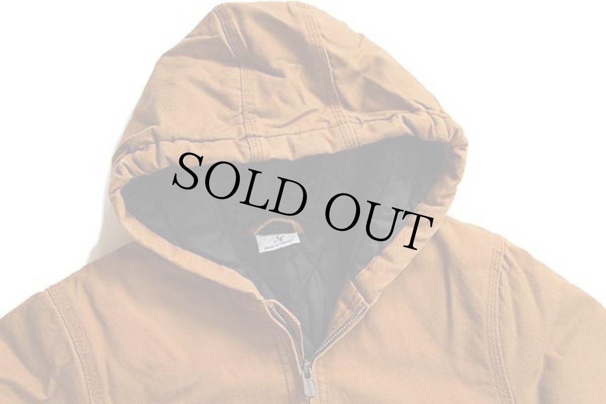 画像3: carharttカーハート キルティングライナー ダック地 アクティブジャケット パーカー 茶 キッズS (3)