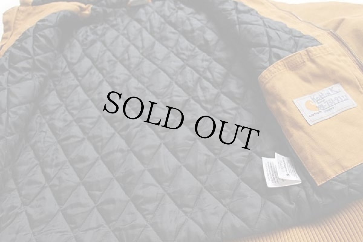 画像5: carharttカーハート キルティングライナー ダック地 アクティブジャケット パーカー 茶 キッズS (5)