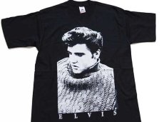 画像1: デッドストック★90s ELVIS エルビス プレスリー コットンTシャツ 黒 M (1)