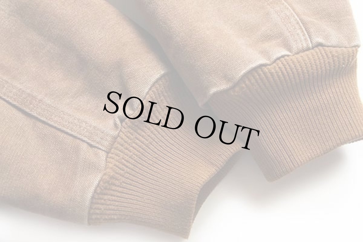 画像6: 00s メキシコ製 carharttカーハート キルティングライナー ダック地 アクティブジャケット パーカー 茶 ボーイズL (6)