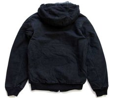 画像2: 00s メキシコ製 carharttカーハート パッチ付き シェルパラインド ダック地 アクティブジャケット パーカー 黒 ボーイズL (2)