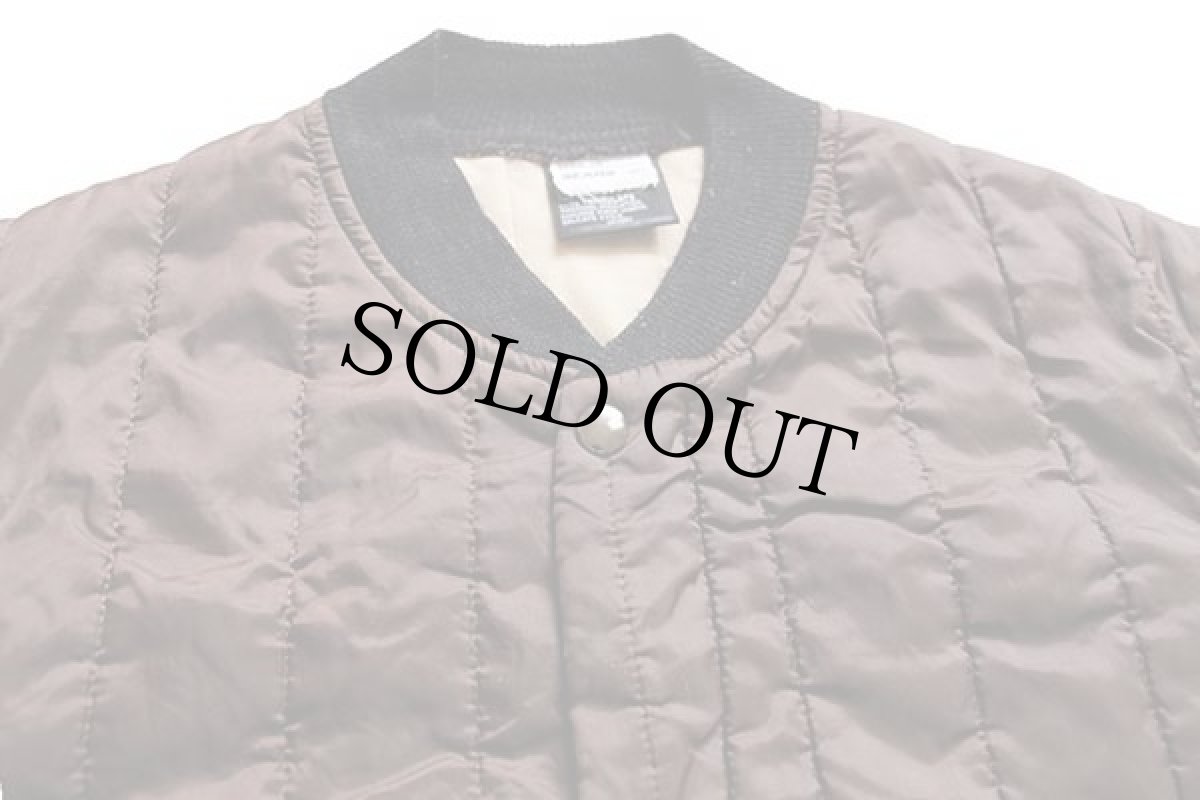 画像3: 80s USA製 SEARS Thinsulate ナイロン キルティングジャケット 焦げ茶 M (3)