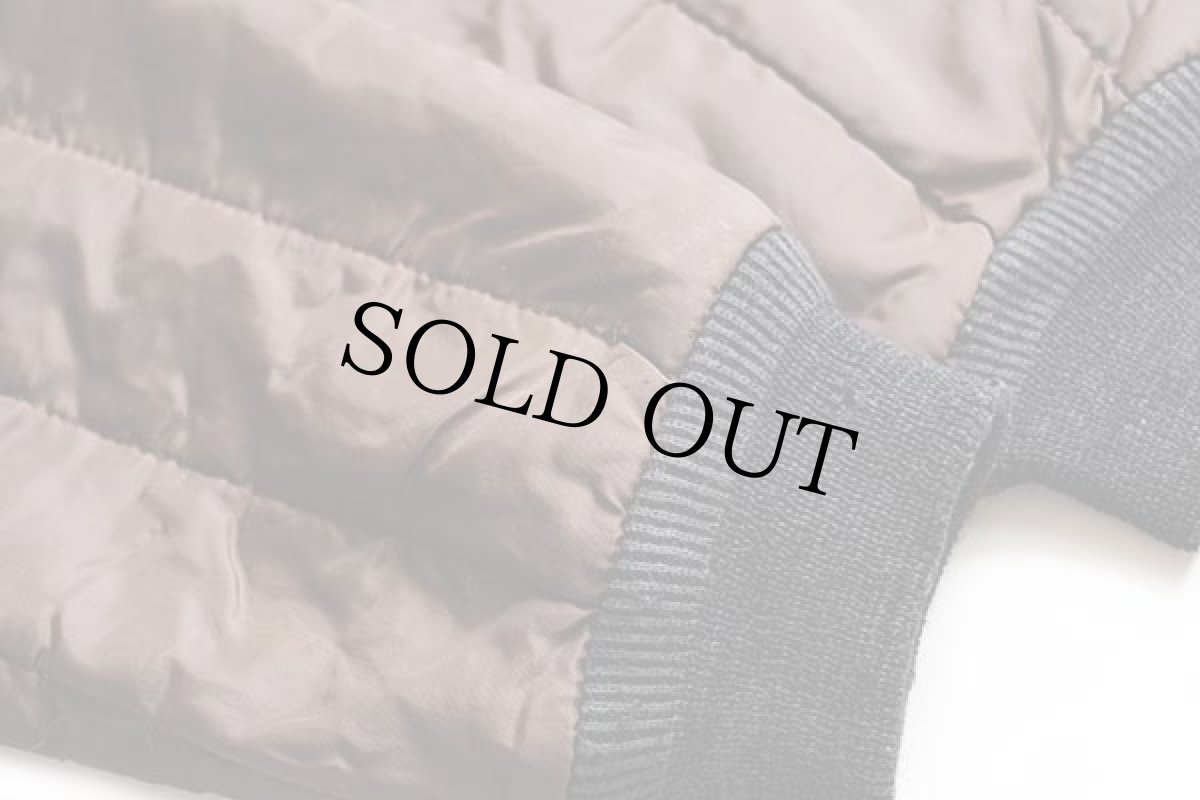 画像8: 80s USA製 SEARS Thinsulate ナイロン キルティングジャケット 焦げ茶 M (8)