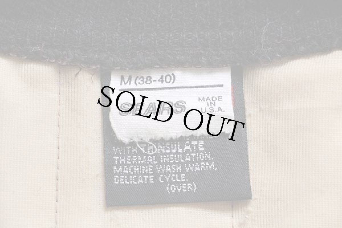 画像4: 80s USA製 SEARS Thinsulate ナイロン キルティングジャケット 焦げ茶 M (4)