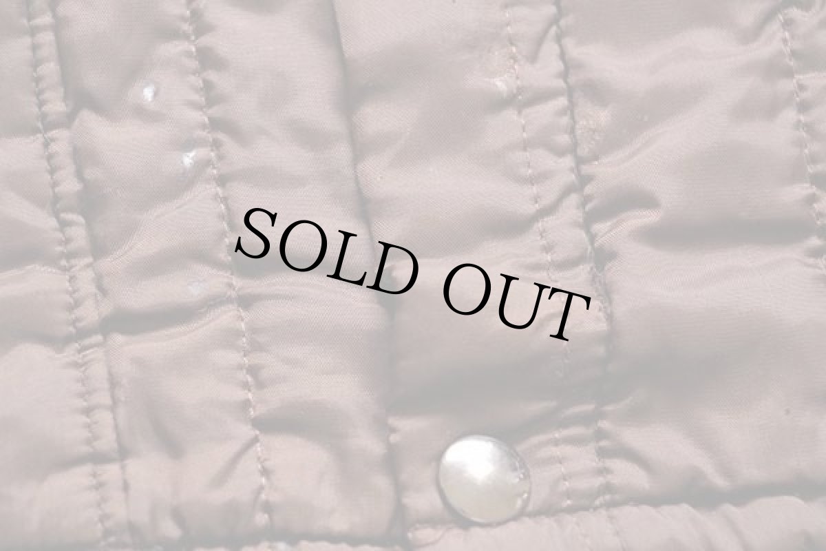 画像7: 80s USA製 SEARS Thinsulate ナイロン キルティングジャケット 焦げ茶 M (7)