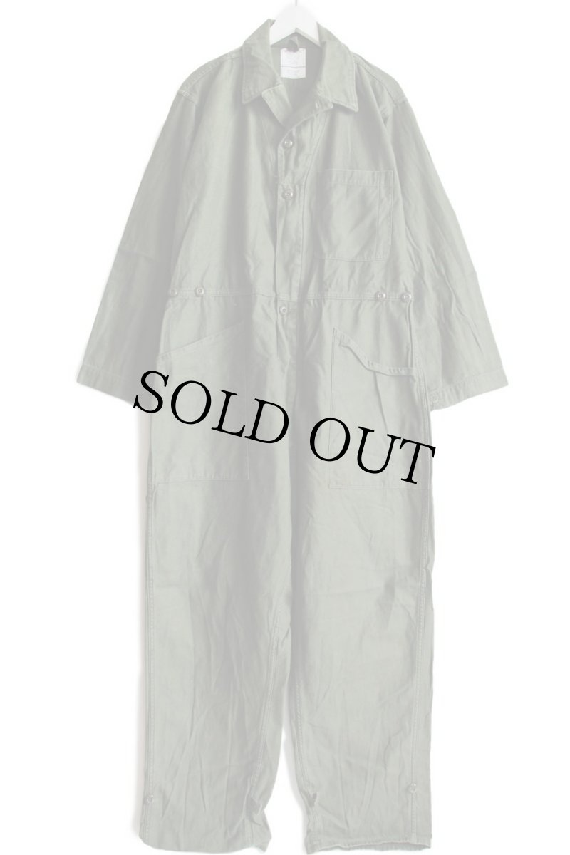 画像2: 80s 米軍 U.S.ARMY コットンサテン カバーオール オールインワン オリーブグリーン L★つなぎ (2)