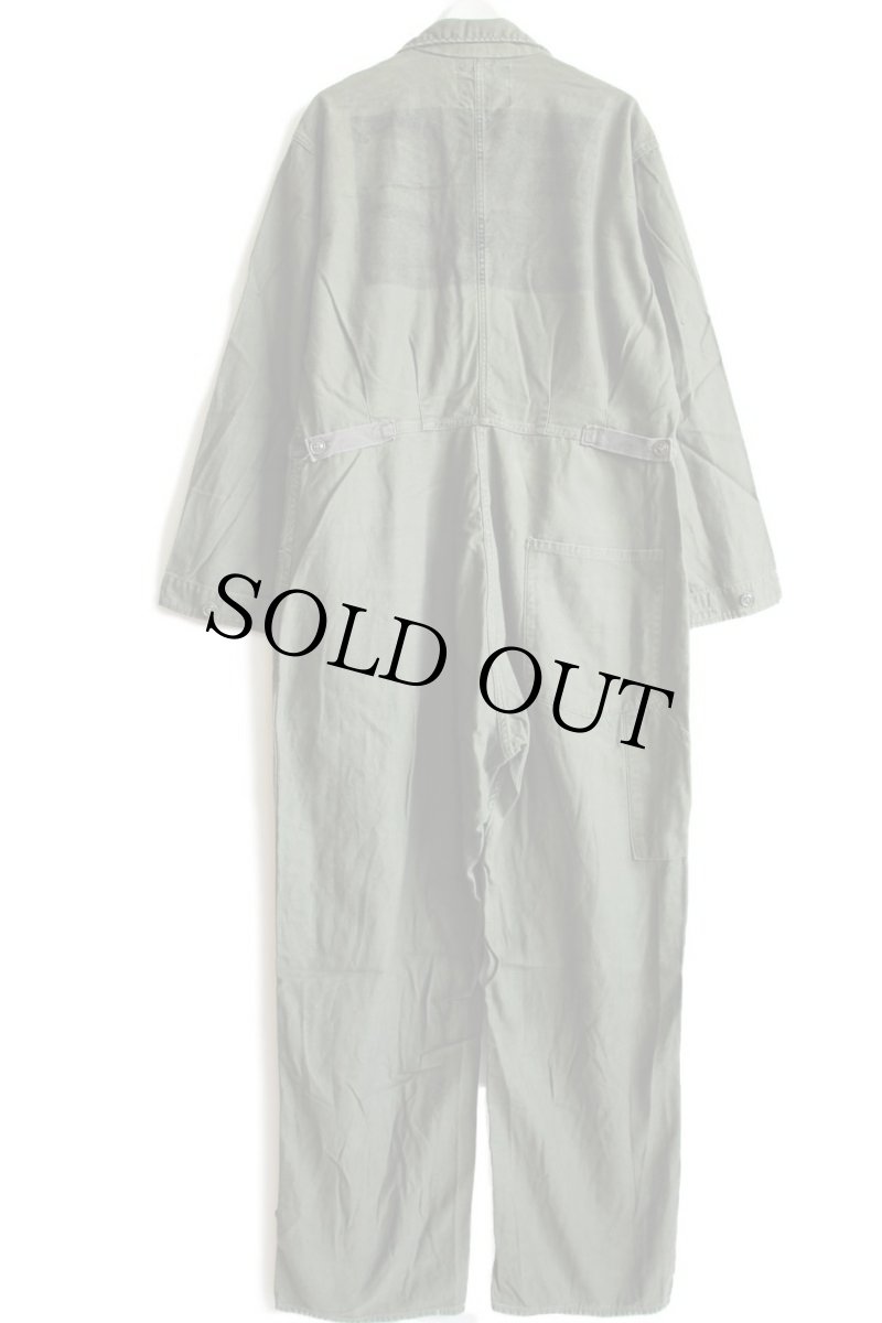 画像3: 80s 米軍 U.S.ARMY 逆ステンシル コットンサテン カバーオール オールインワン オリーブグリーン XL★つなぎ (3)