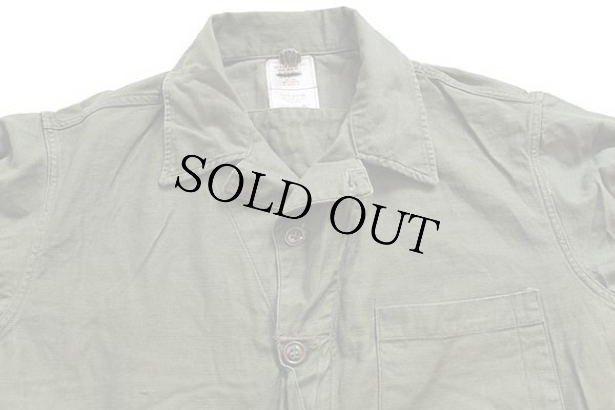 画像4: 80s 米軍 U.S.ARMY コットンサテン カバーオール オールインワン オリーブグリーン XL★つなぎ (4)