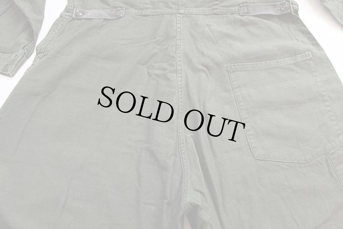 画像7: 80s 米軍 U.S.ARMY 逆ステンシル コットンサテン カバーオール オールインワン オリーブグリーン XL★つなぎ (7)