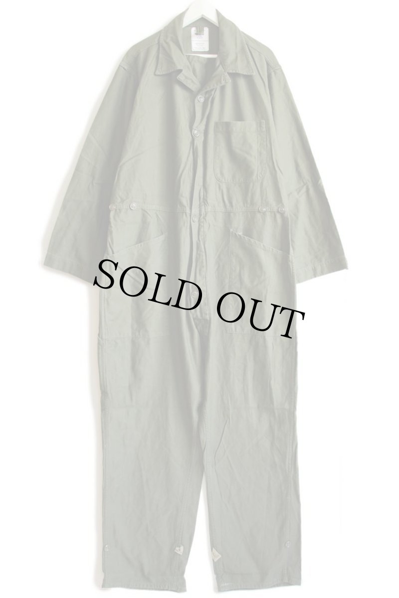 画像2: 80s 米軍 U.S.ARMY コットンサテン カバーオール オールインワン オリーブグリーン XL★つなぎ (2)