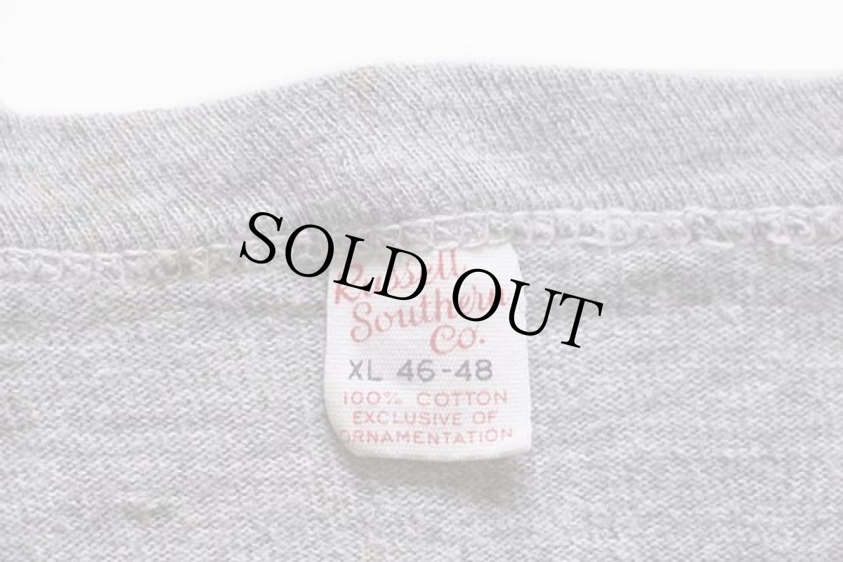 画像4: 60s USA製 Russell Southernラッセルサウザン FR ステンシル コットンTシャツ 杢グレー XL (4)