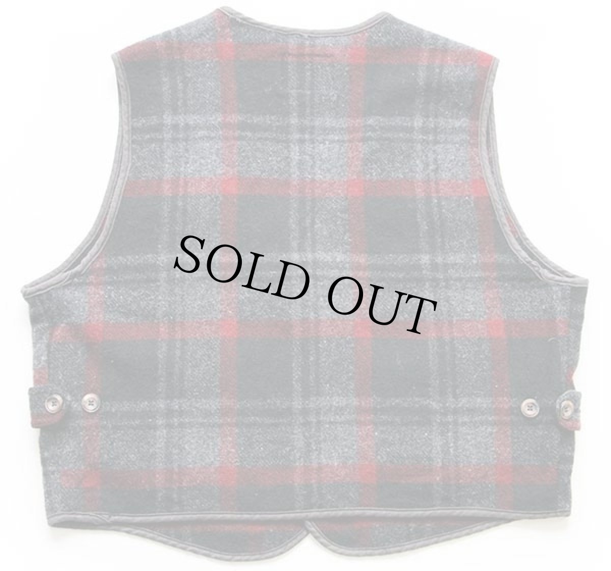 画像2: 90s Woolrichウールリッチ タータンチェック ウールベスト 2XL (2)