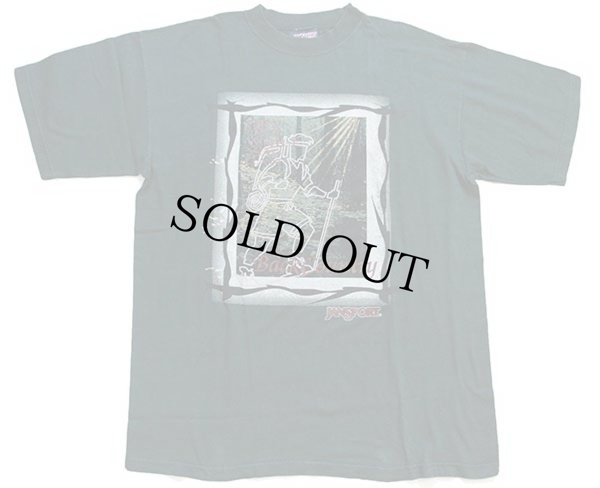 画像2: 90s USA製 JANSPORTジャンスポーツ BackCountry アート コットンTシャツ チャコール L (2)