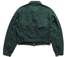 画像2: 90s Levi'sリーバイス 71163 ショート丈 カラーデニムジャケット 後染め 緑 M★ユーロ (2)