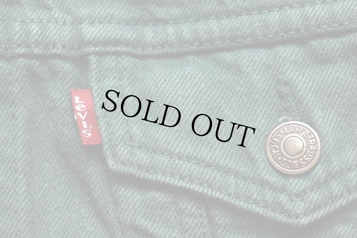 画像5: 90s Levi'sリーバイス 71163 ショート丈 カラーデニムジャケット 後染め 緑 M★ユーロ (5)