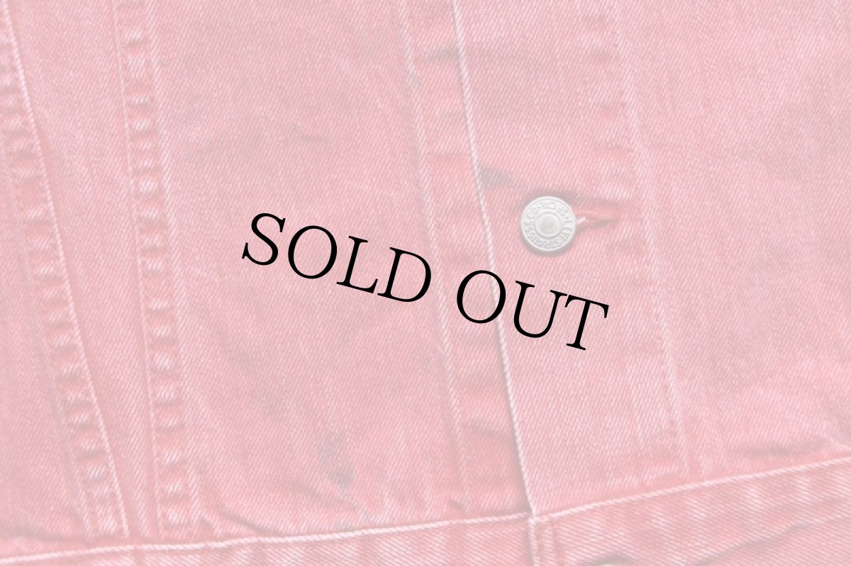 画像5: 00s トルコ製 Levi'sリーバイス 70500 カラーデニムジャケット 薄赤 L★ユーロ (5)