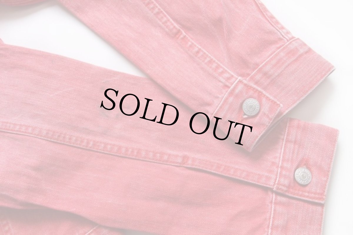 画像6: 00s トルコ製 Levi'sリーバイス 70500 カラーデニムジャケット 薄赤 L★ユーロ (6)