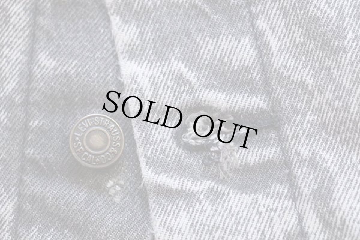 画像7: 80s USA製 Levi'sリーバイス 57508 ケミカルウォッシュ ブラック デニムジャケット 4ポケット ボーイズM★アシッド (7)