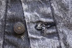 画像7: 80s USA製 Levi'sリーバイス 57508 ケミカルウォッシュ ブラック デニムジャケット 4ポケット ボーイズM★アシッド (7)