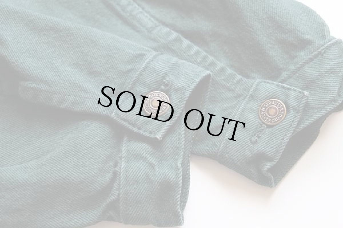 画像6: 90s Levi'sリーバイス 71163 ショート丈 カラーデニムジャケット 後染め 緑 M★ユーロ (6)