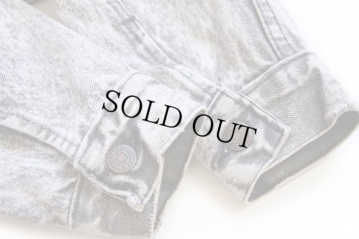 画像6: 80s USA製 Levi'sリーバイス 57508 ケミカルウォッシュ ブラック デニムジャケット 4ポケット ボーイズM★アシッド (6)