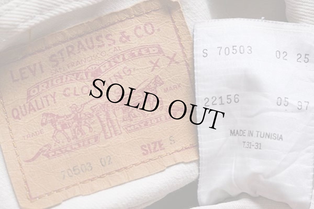 画像4: 90s Levi'sリーバイス 70503 カラーデニムジャケット 4ポケット ベージュ S★ユーロ (4)