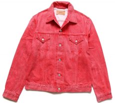 画像1: 00s トルコ製 Levi'sリーバイス 70500 カラーデニムジャケット 薄赤 L★ユーロ (1)