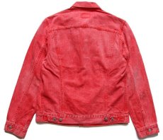 画像2: 00s トルコ製 Levi'sリーバイス 70500 カラーデニムジャケット 薄赤 L★ユーロ (2)