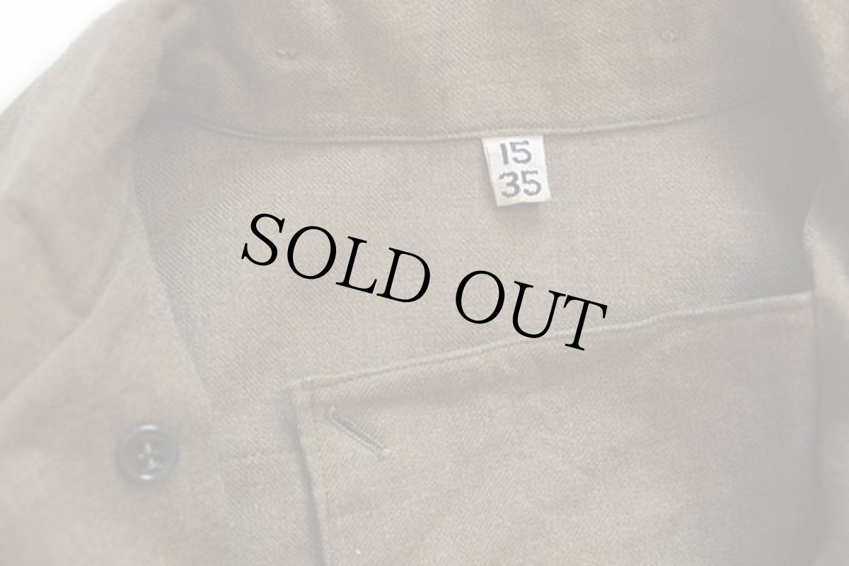 画像4: 40s 米軍 U.S.ARMY パッチ&マチ付き ウールシャツ オリーブドラブ 15 (4)