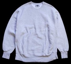 画像1: 90s USA製 Leeリー 無地 リバースウィーブ スウェット 杢グレー XL★ブランク (1)