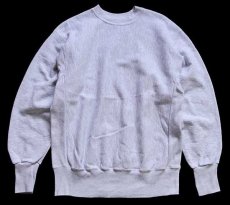 画像1: 90s USA製 RUGGED SWEATS 無地 リバースウィーブ スウェット 杢グレー L★ブランク (1)