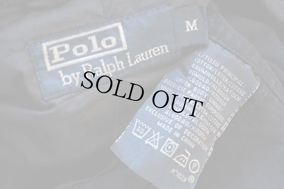 画像4: ポロ ラルフローレン ワンポイント チンスト付き コットンジャケット 後染め 紺 M (4)