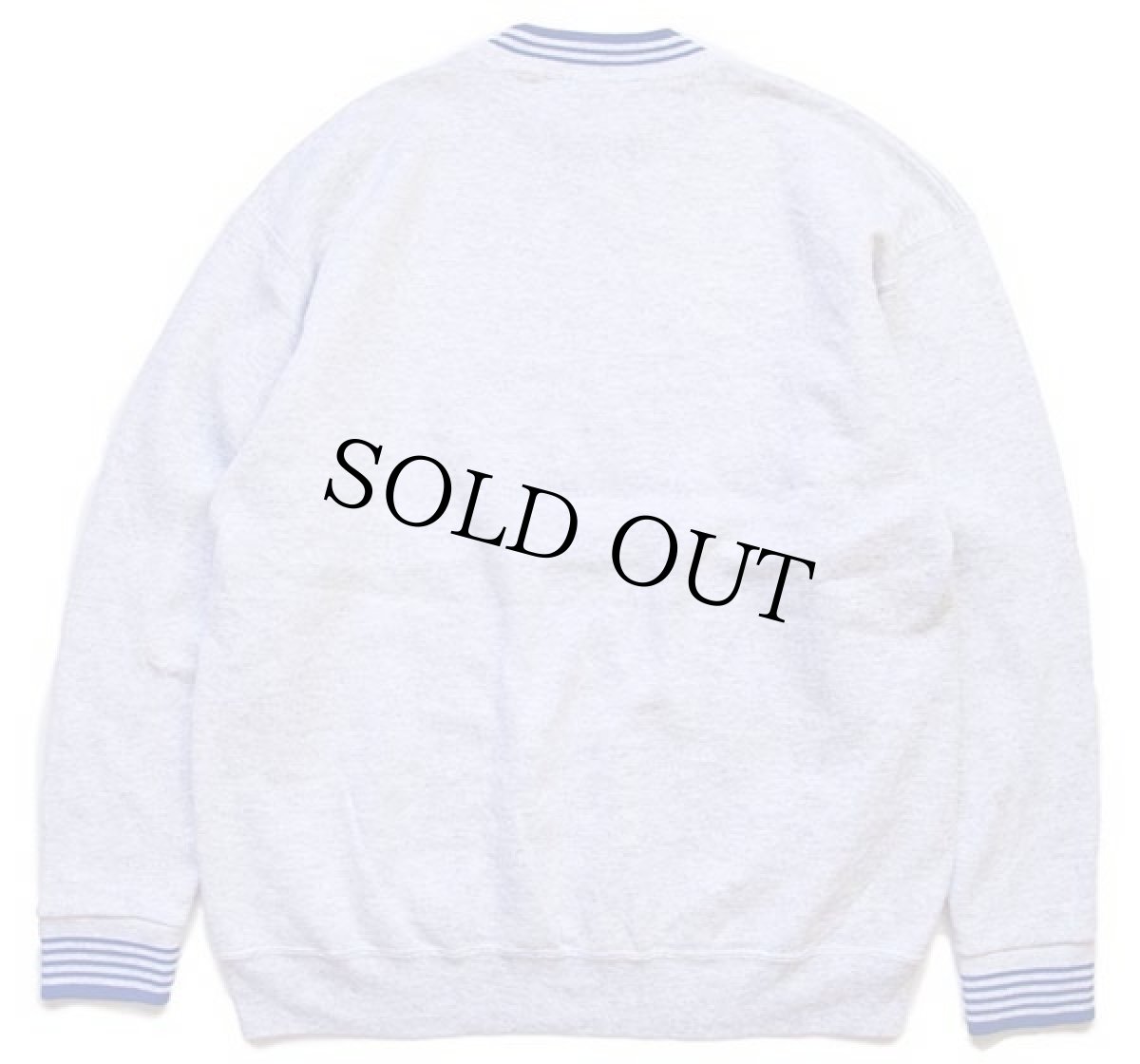 画像2: 90s USA製 Hereford middle 足型 リブライン スウェット 杢ライトグレー×青 XL (2)