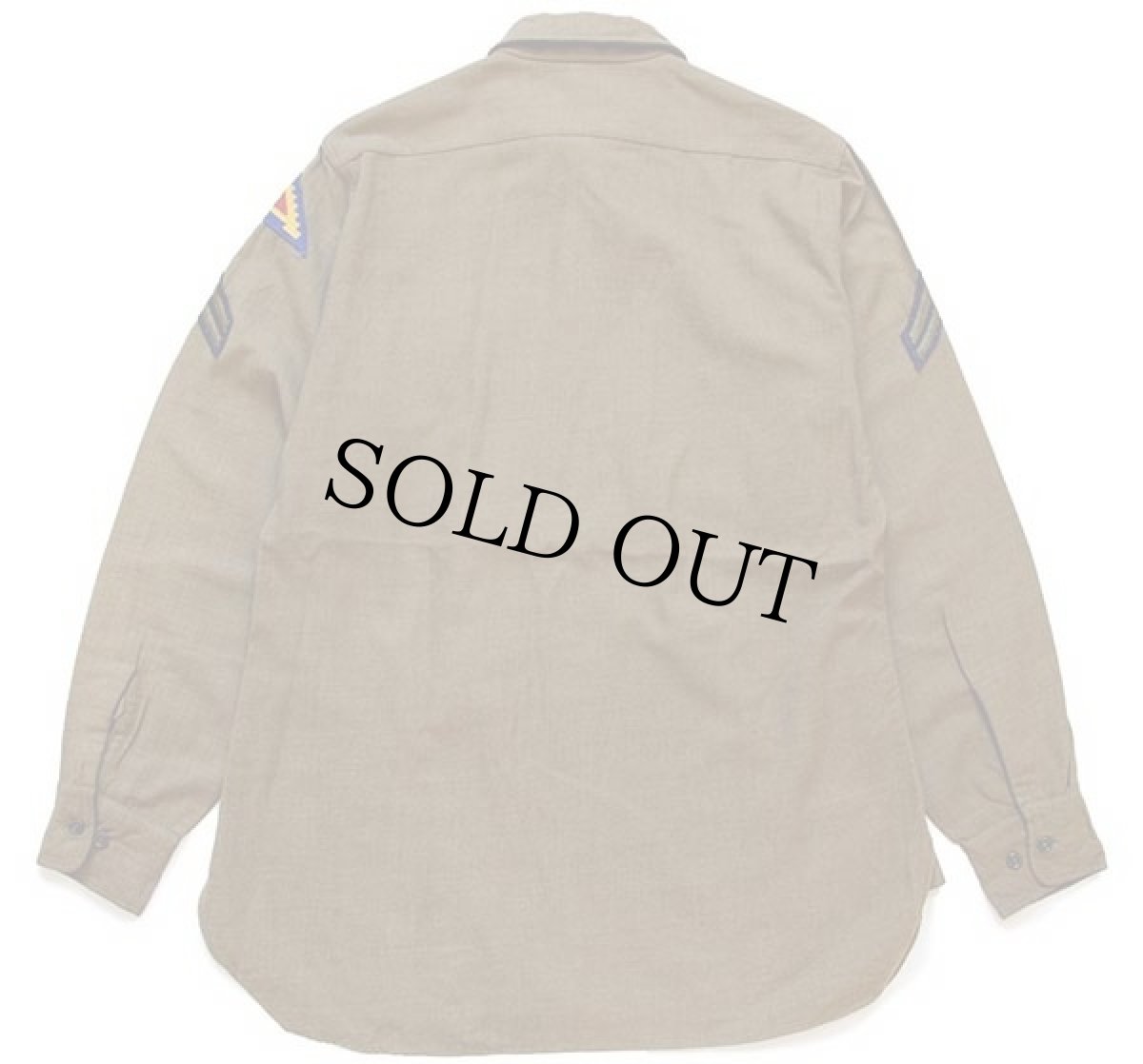 画像2: 40s 米軍 U.S.ARMY パッチ&マチ付き ウールシャツ オリーブドラブ 15 (2)