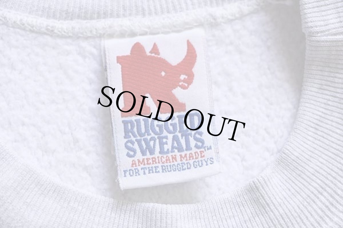 画像4: 90s USA製 RUGGED SWEATS 無地 リバースウィーブ スウェット 杢グレー L★ブランク (4)